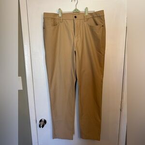 Lululemon 36 Men's Tan Pants chino khaki flat front excellent condition
